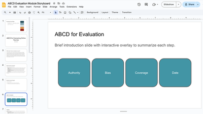 Google Slides storyboard.